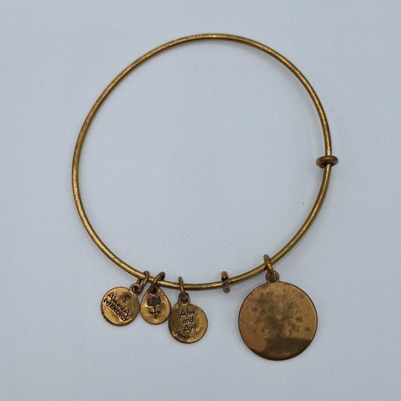 Alex and Ani Rafaelian Gold Finish "E" Bangle - Picture 4 of 9